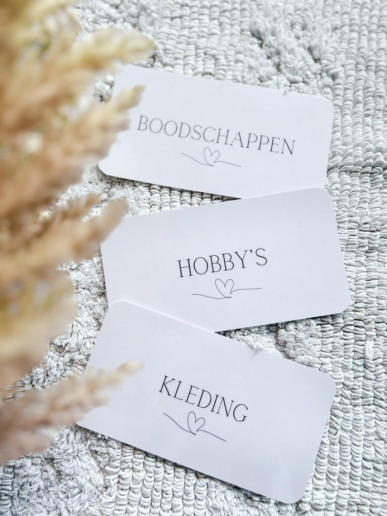 A6 Budget verdelers - Hearts ♥ collectie