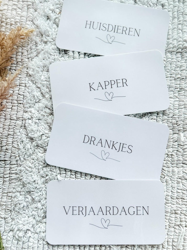 A6 Budget verdelers - Hearts ♥ collectie