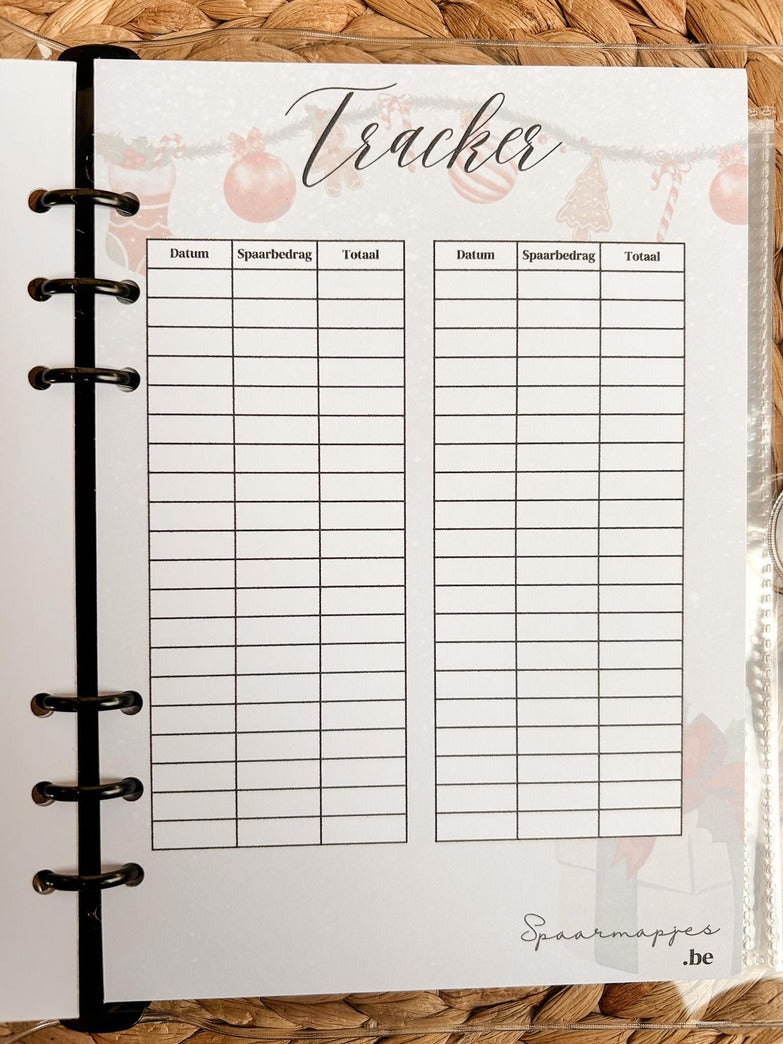 Kerst Spaarchallenge €400 (incl. mapje) (A5 Zwart)
