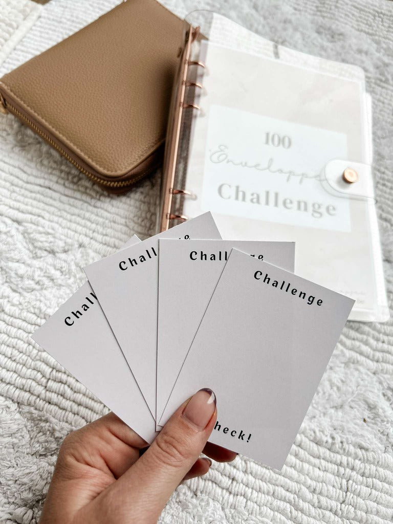 100 x Challenge Check-kaartjes - voor 100 Enveloppen Challenge