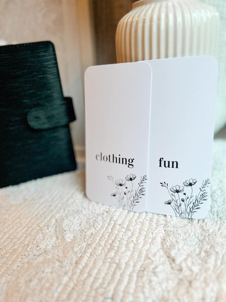 A6 Budget verdelers - Black ✿ collectie (VOOR RITSZAKJES)