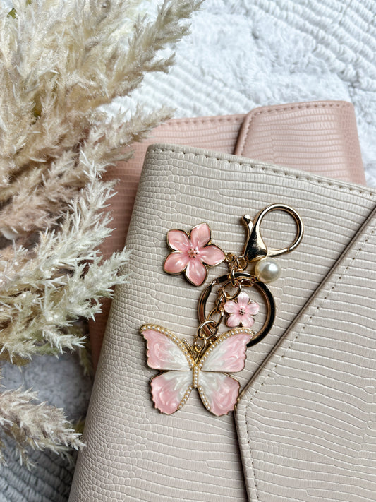 Hangertje Lichtroze Vlinder & Hawaiibloemen