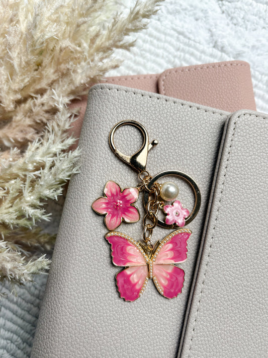 Hangertje Roze Vlinder & Hawaiibloemen