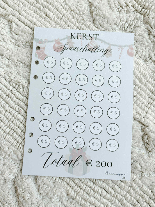 A6 Kerstspaarchallenge €200 (excl. mapje)